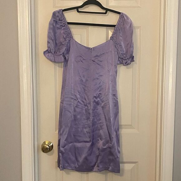 STAUD Kimberly Satin Mini Dress in Lilac - Picture 7 of 7